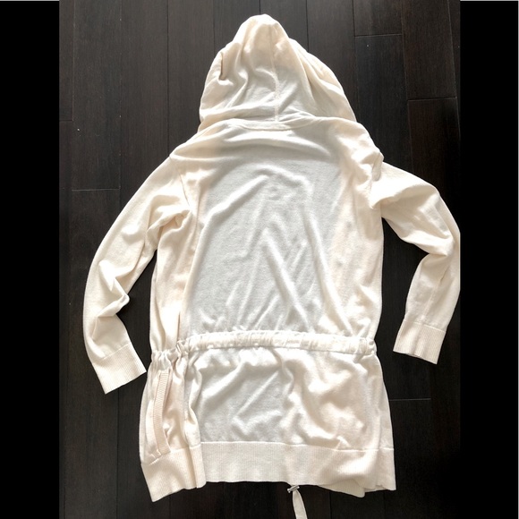 BANANA REPUBLIC cream hooded long cardigan NWOT S! - Picture 8 of 10